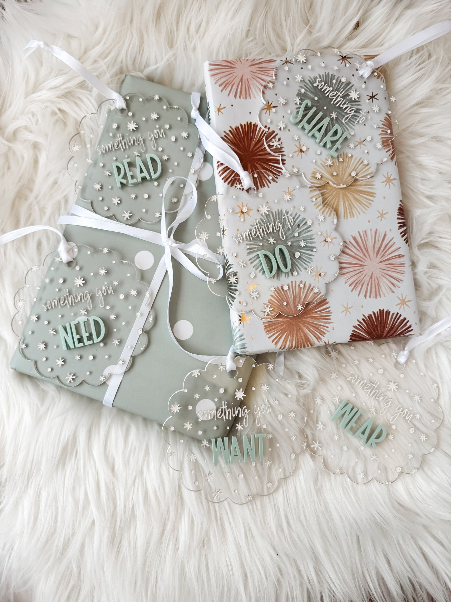 "Something You" Clear Acrylic Gift Tags - Set of 6